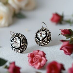 Elegant Silver Heart Earrings